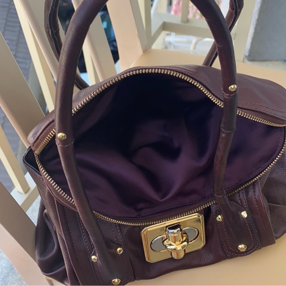 Chic genuine Leather burgundy  Satchel